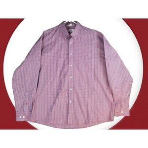 Enro Long Sleeve Dress Shirt 100% Cotton Multicolor Plaid Mens Size XL P2P 26 In